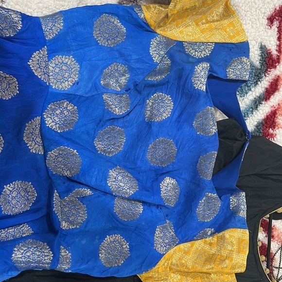 Indian Yellow and blue anarkali dress (No Dupatta) - Picture 3 of 3